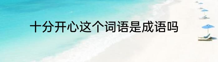 十分开心这个词语是成语吗