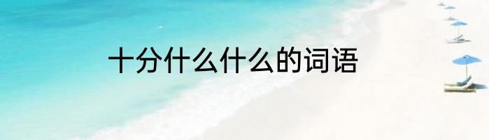 十分什么什么的词语