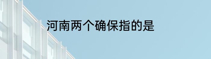 河南两个确保指的是