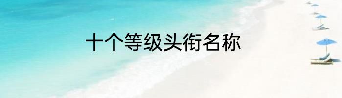 十个等级头衔名称