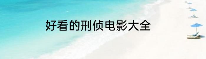 好看的刑侦电影大全