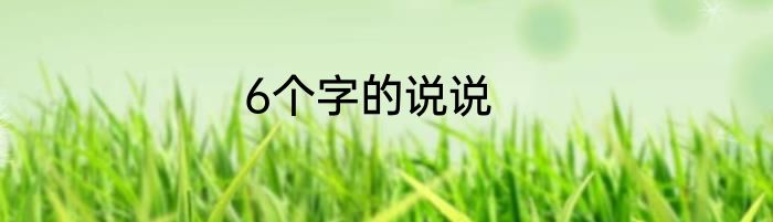 6个字的说说