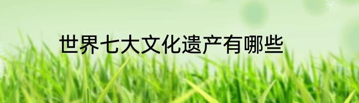 世界七大文化遗产有哪些