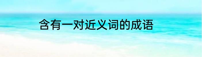 含有一对近义词的成语