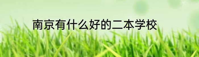 南京有什么好的二本学校