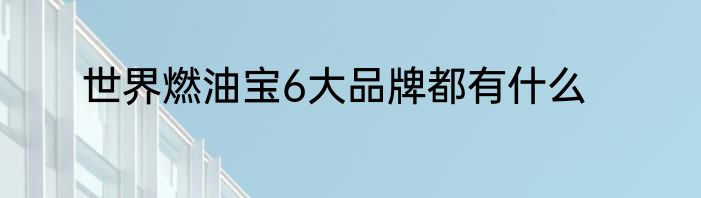 世界燃油宝6大品牌都有什么