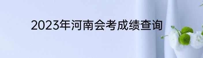 2023年河南会考成绩查询