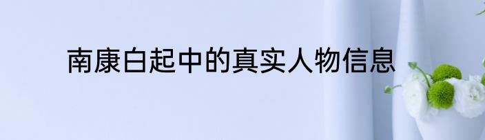 南康白起中的真实人物信息