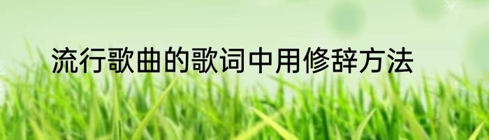 流行歌曲的歌词中用修辞方法