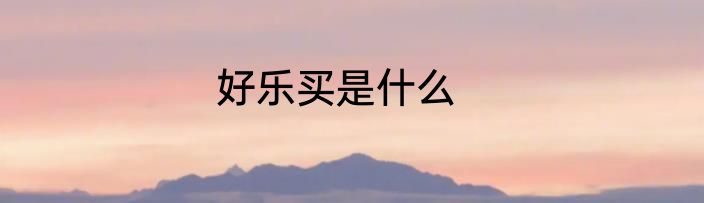 好乐买是什么