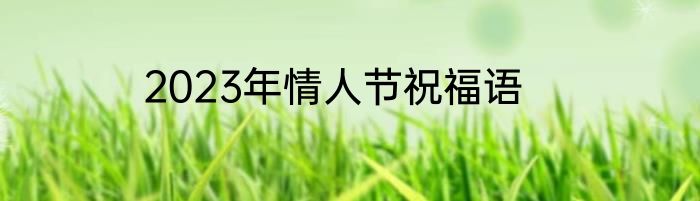 2023年情人节祝福语