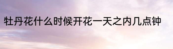 牡丹花什么时候开花一天之内几点钟