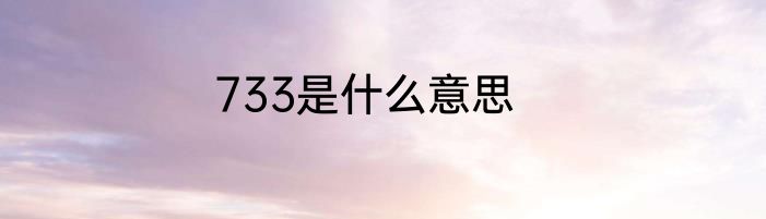 733是什么意思