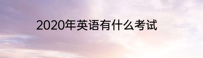 2020年英语有什么考试