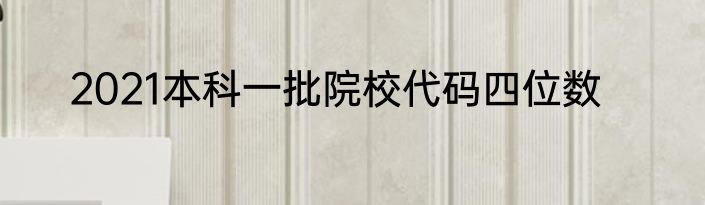 2021本科一批院校代码四位数