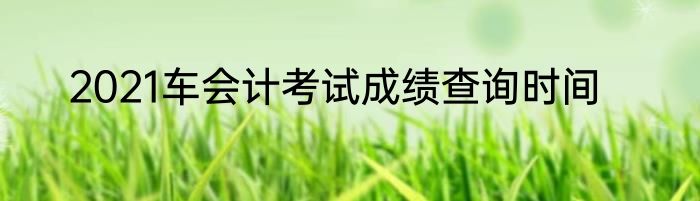 2021车会计考试成绩查询时间