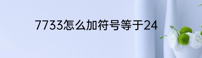 7733怎么加符号等于24