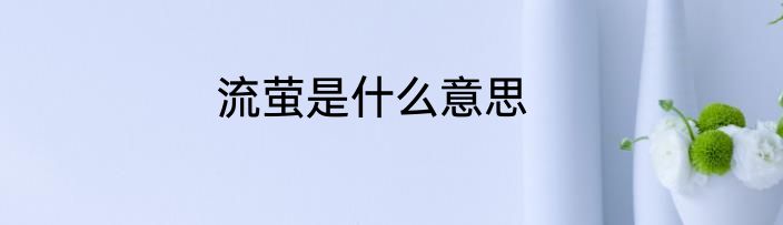流萤是什么意思