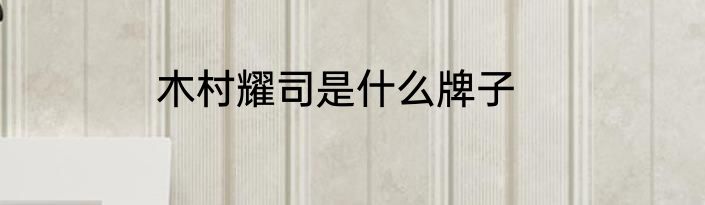 木村耀司是什么牌子