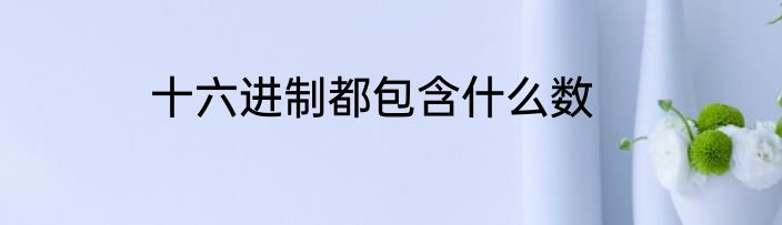 十六进制都包含什么数