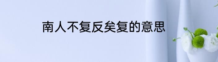 南人不复反矣复的意思