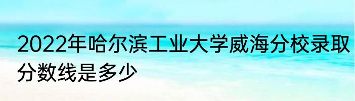 2022年哈尔滨工业大学威海分校录取分数线是多少
