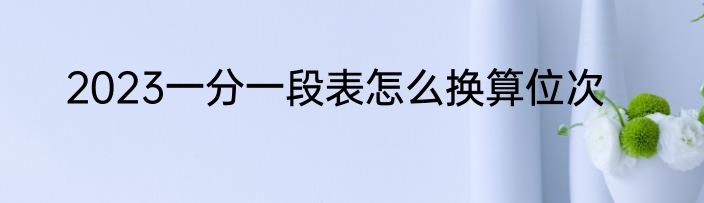 2023一分一段表怎么换算位次