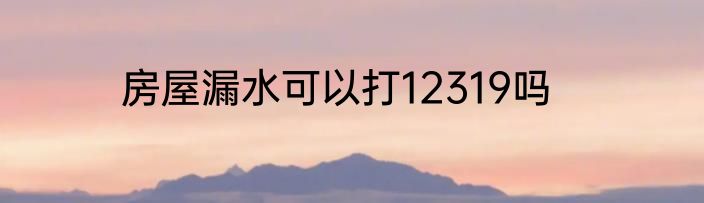 房屋漏水可以打12319吗