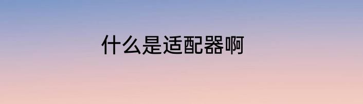 什么是适配器啊