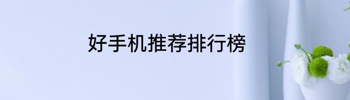 好手机推荐排行榜
