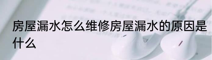 房屋漏水怎么维修房屋漏水的原因是什么