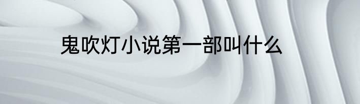 鬼吹灯小说第一部叫什么