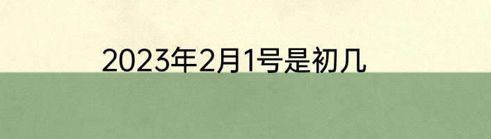 2023年2月1号是初几