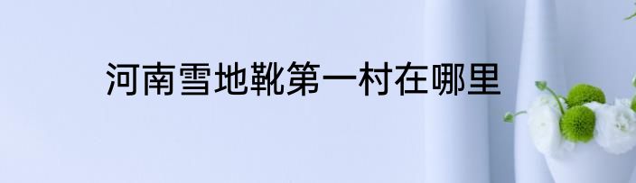 河南雪地靴第一村在哪里