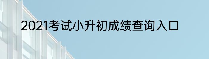 2021考试小升初成绩查询入口