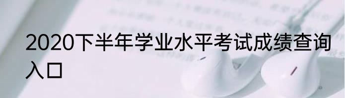 2020下半年学业水平考试成绩查询入口