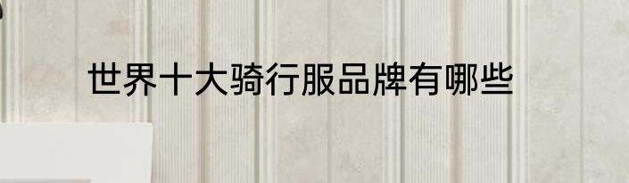世界十大骑行服品牌有哪些