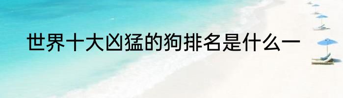 世界十大凶猛的狗排名是什么一