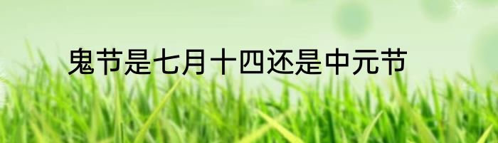 鬼节是七月十四还是中元节