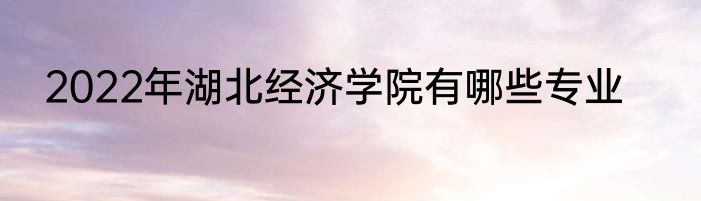 2022年湖北经济学院有哪些专业