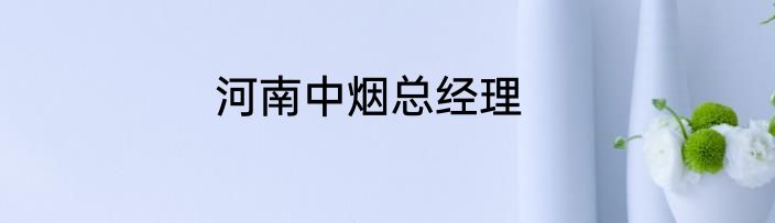 河南中烟总经理