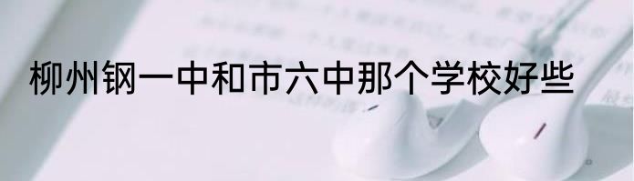 柳州钢一中和市六中那个学校好些