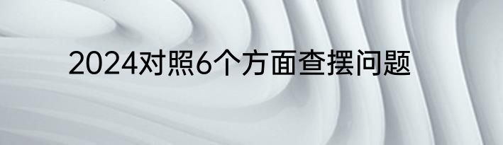 2024对照6个方面查摆问题