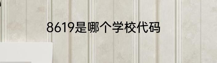 8619是哪个学校代码