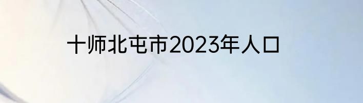 十师北屯市2023年人口