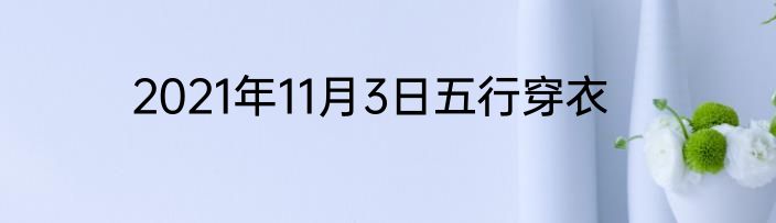 2021年11月3日五行穿衣