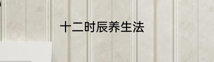 十二时辰养生法