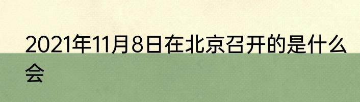 2021年11月8日在北京召开的是什么会