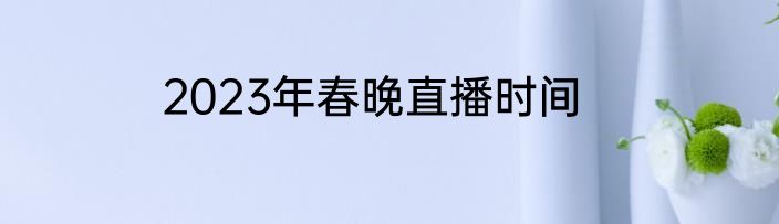 2023年春晚直播时间