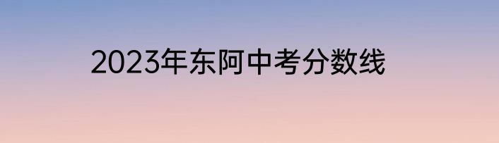 2023年东阿中考分数线